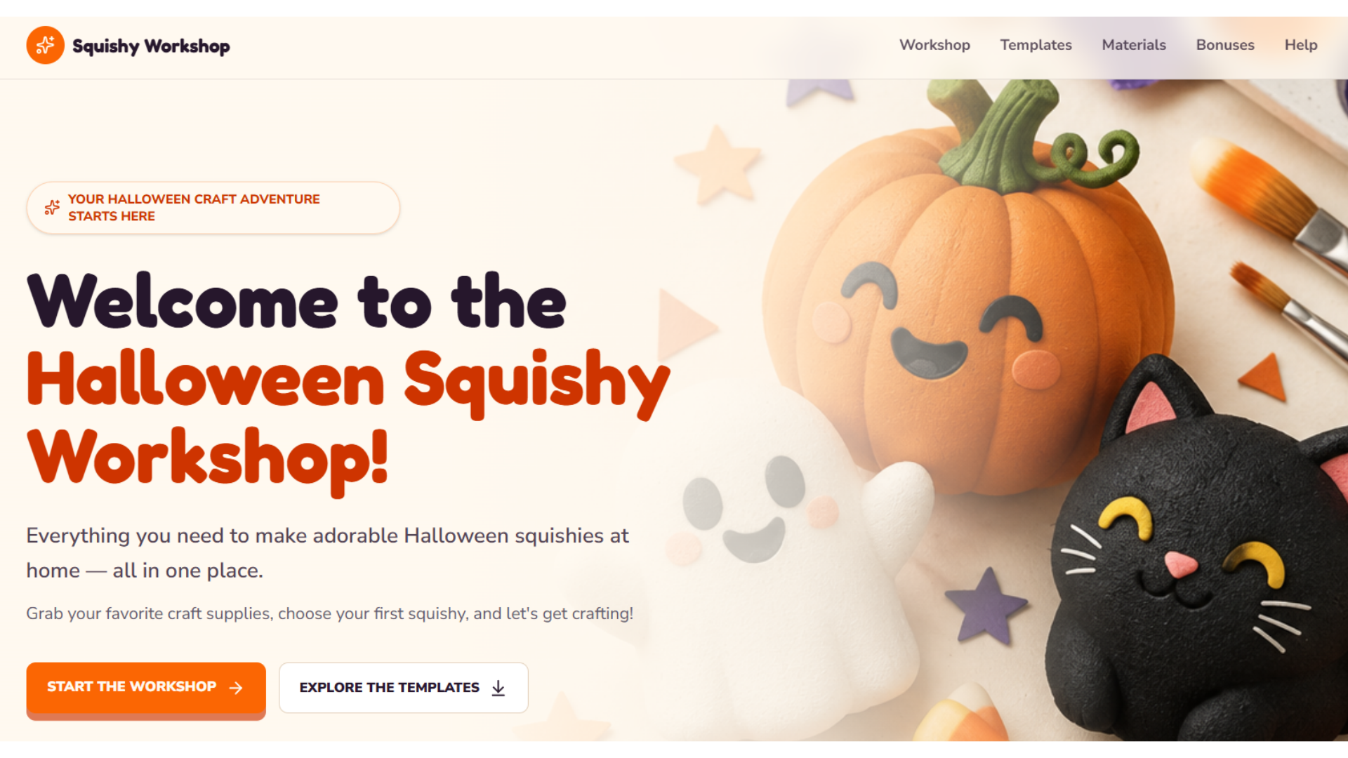 Halloween Squishy Workshop homepage